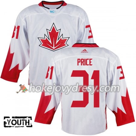 Dětské Hokejový Dres Kanada Carey Price 31 Světový pohár v ledním hokeji 2016 Bílá
